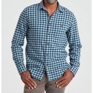 Faherty Mens Button Up Plaid Gingham Seaview Flannel Shirt‎  Size X Small